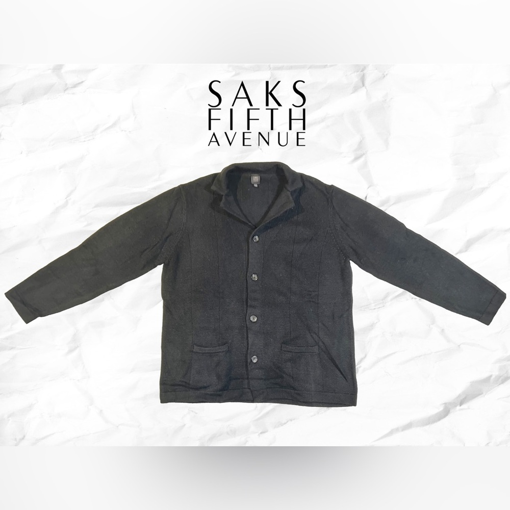 Saks Fifth Avenue Men's Black Knit Cardigan